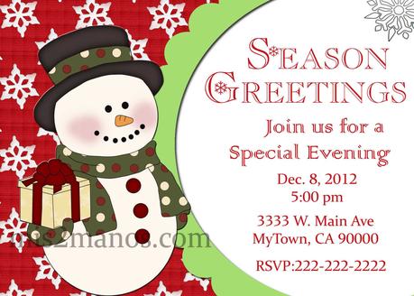 Kids Christmas Party Invitations