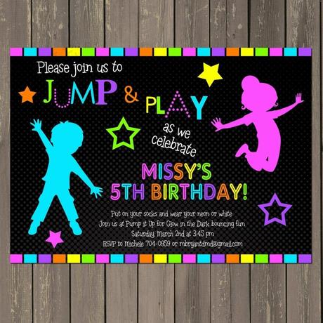 Neon Dance Party Invitations