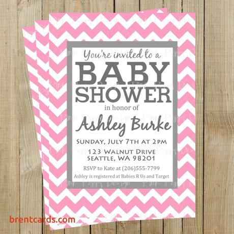 Pink Chevron Baby Shower Invitations