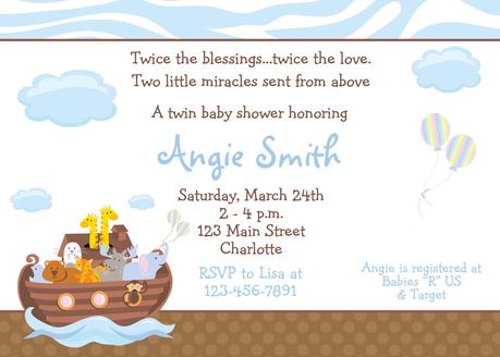 Twin Baby Shower Invitation