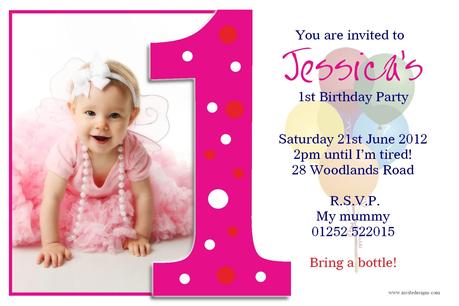 1st Birthday Party Invitations