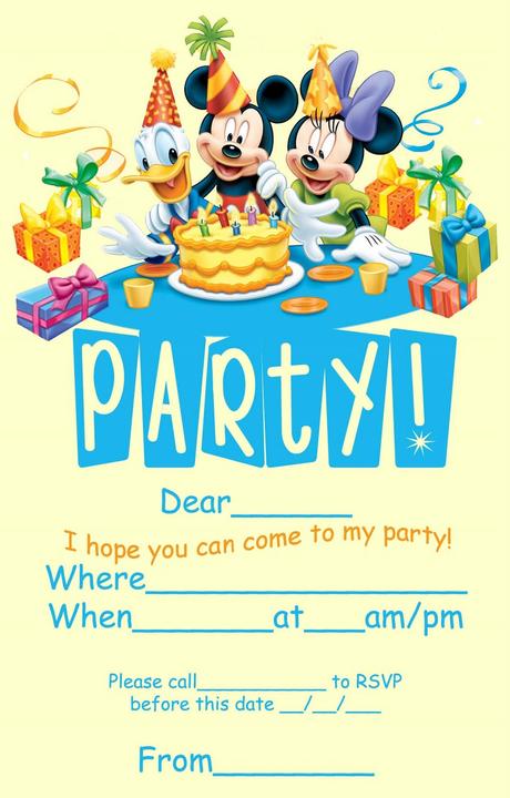 Disney Party Invitations