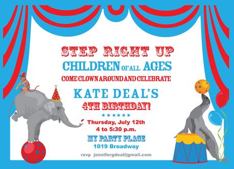 Circus Party Invitation