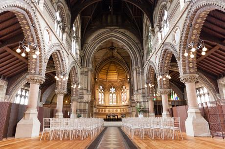 St Stephens Hampstead Heath Wedding Venue interior photograph set up for wedding