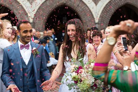 St Stephens Hampstead Heath Wedding Venue Confetti thrown on couple