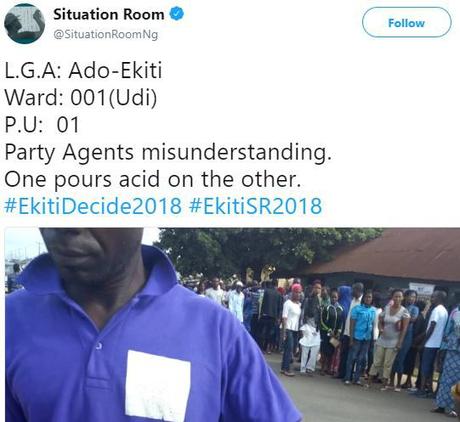 Ekiti Election Update: Shock As Party Agent Is Doused With Acid By His Counterpart (Photo)