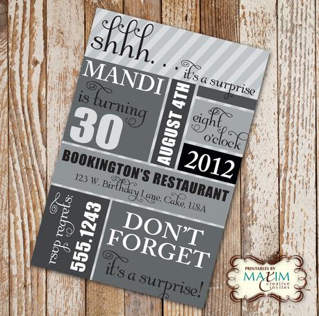 Male Birthday Party Invitations