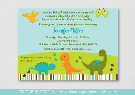 Dinosaur Baby Shower Invitations Online