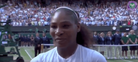 Serena Williams emotional Wimbledon speech as Kate & Meghan look on