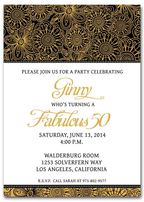 5oth Birthday Invitations