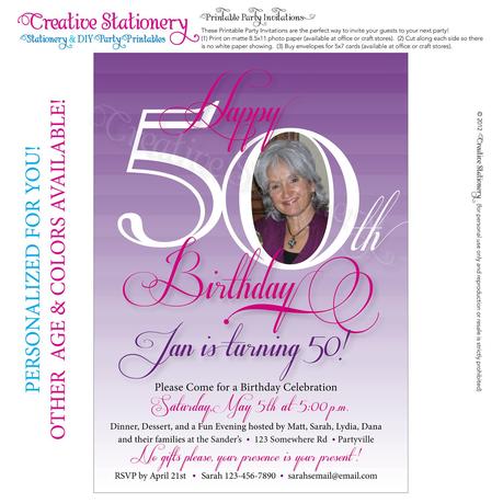 5oth Birthday Invitations