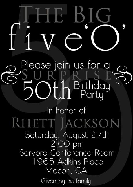 5oth Birthday Invitations