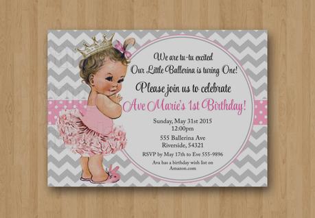 Baby Girl 1st Birthday Invitations