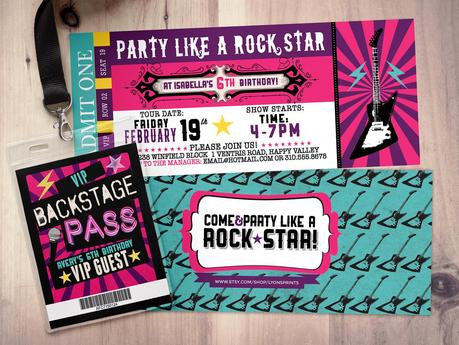 Rock Star Party Invites