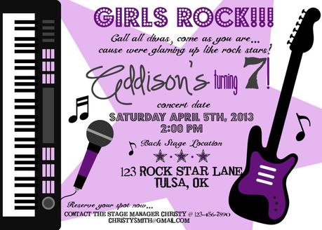 Rock Star Party Invites