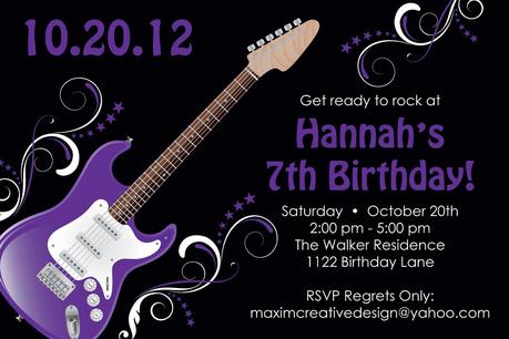 Rock Star Party Invites