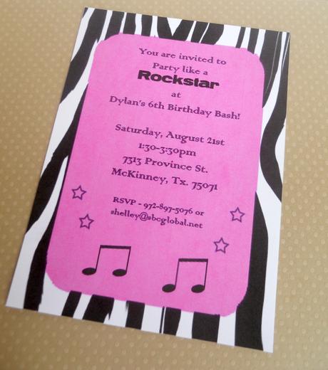 Rock Star Party Invites