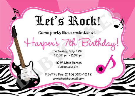 Rock Star Party Invites