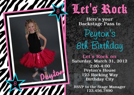 Rock Star Party Invites