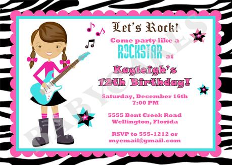 Rock Star Party Invites