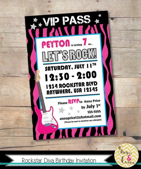 Rock Star Party Invites