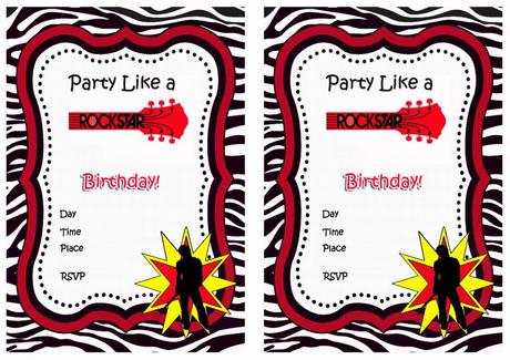 Rock Star Party Invites