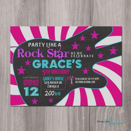 Rock Star Party Invites