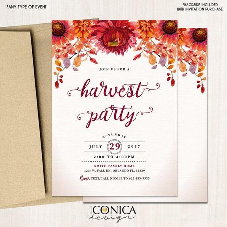 Fall Party Invites