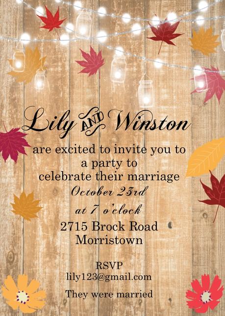 Fall Party Invites