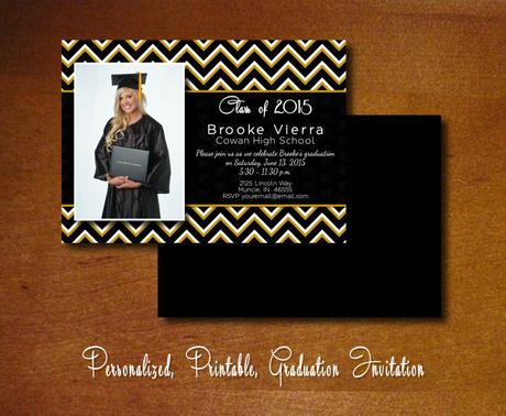 Gold Graduation Invitations