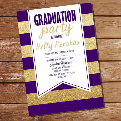 Gold Graduation Invitations