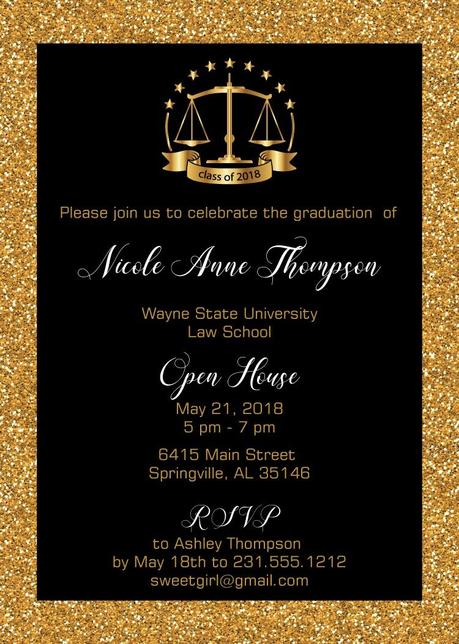 Gold Graduation Invitations