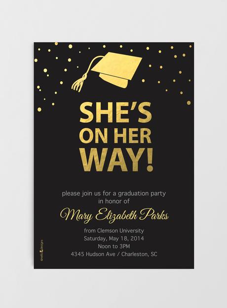 Gold Graduation Invitations