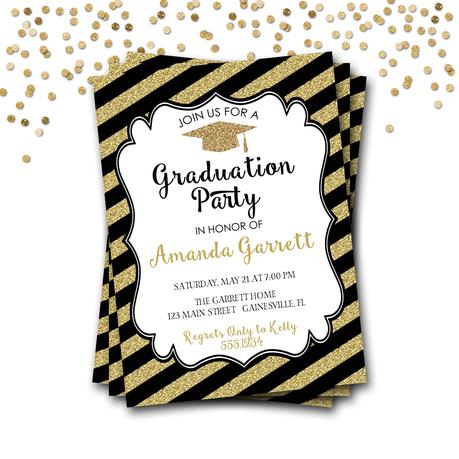 Gold Graduation Invitations