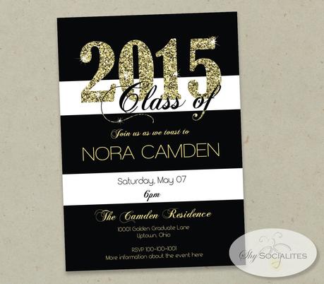 Gold Graduation Invitations