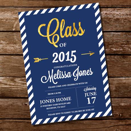 Gold Graduation Invitations