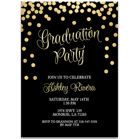 Gold Graduation Invitations