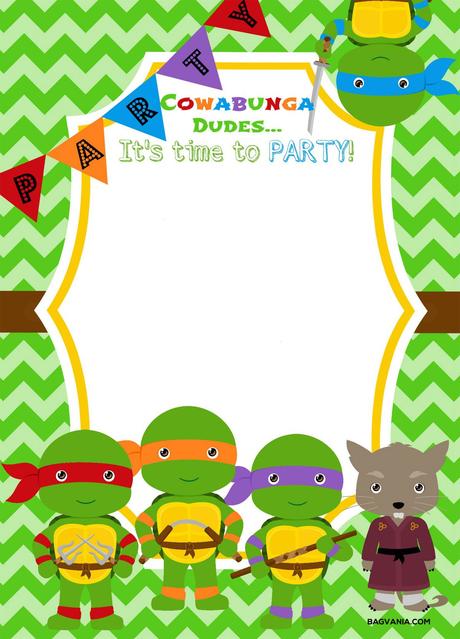 Ninja Turtle Birthday Party Invitations
