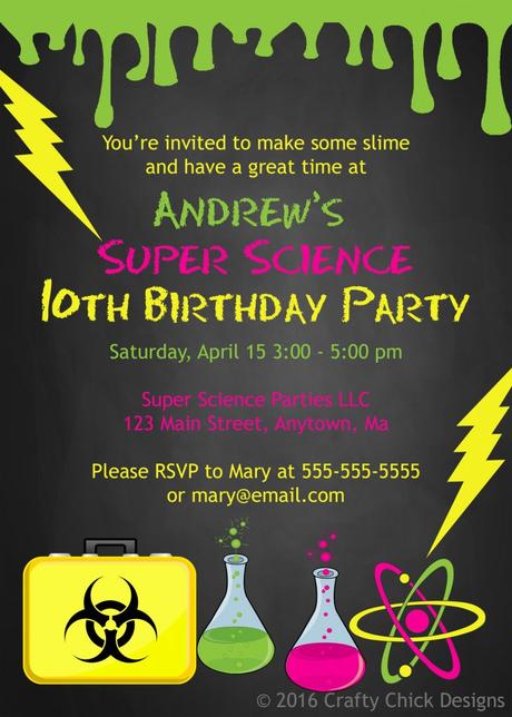 Science Themed Party Invitations