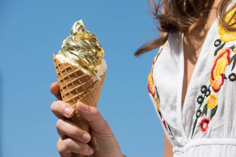1. Eat 23-carat gold wrapped ice cream  courtesy of Just Eat this weekend