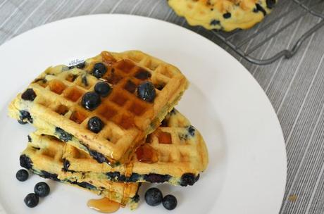 Fluffy Gluten Free Blueberry Waffles