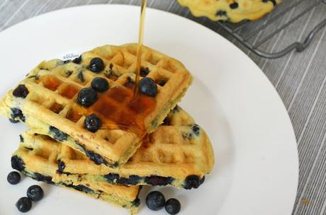 Fluffy Gluten Free Blueberry Waffles