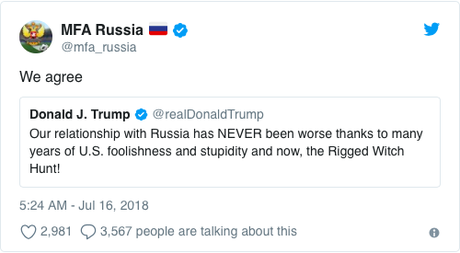 Orange Idiot Blames U.S. For Poor Relationship w/Russia