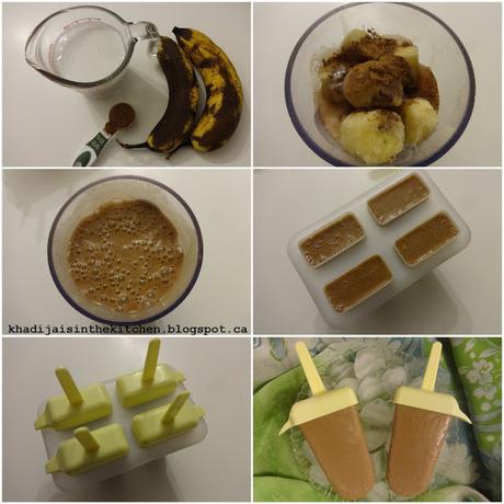 SUCETTES GLACÉES AU CHOCOLAT ET À LA BANANE / CHOCOLATE BANANA ICE POPS / PALETAS CON CHOCOLATE Y BANANA / مصاصات الموز و الشوكولاطة المجمدة