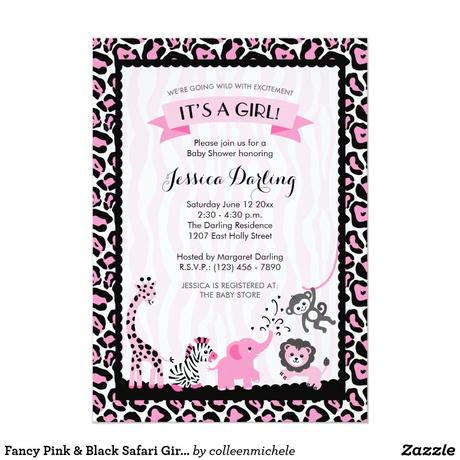 Safari Girl Baby Shower Invitations