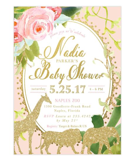 Safari Girl Baby Shower Invitations