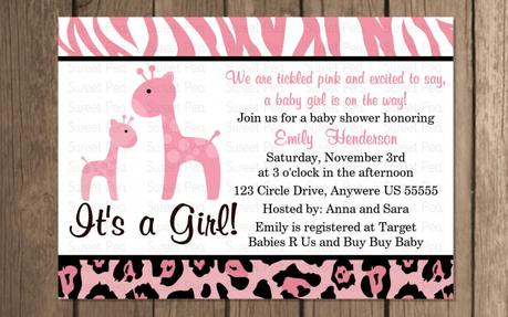 Safari Girl Baby Shower Invitations