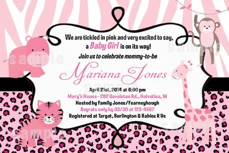 Safari Girl Baby Shower Invitations