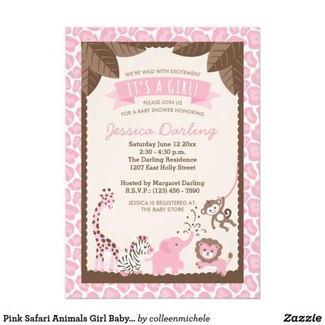 Safari Girl Baby Shower Invitations