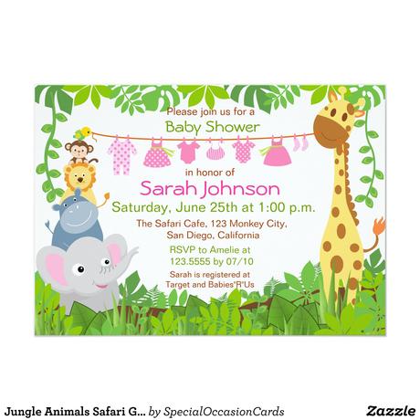 Safari Girl Baby Shower Invitations